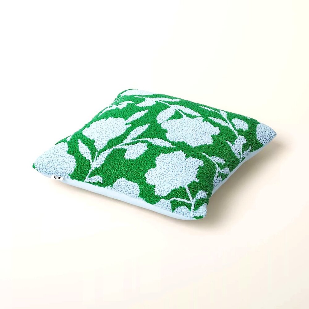 kate spade new york x Target Beaded 1 Pillow Blue & Green 12" X 12 " Indoor NWT